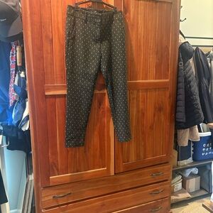 LOFT Charcoal and White Patterned Ankle Trousers